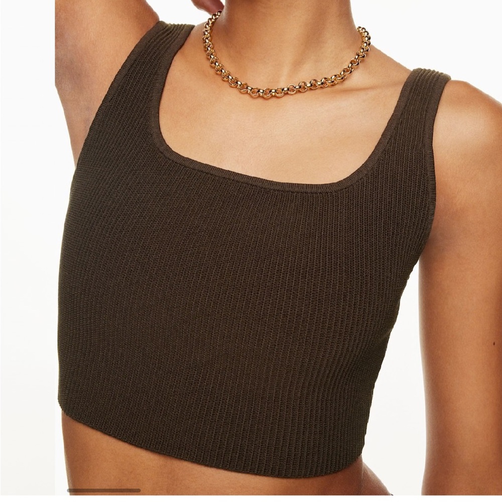 Babaton Sculpt Knit Squareneck Cropped Tank